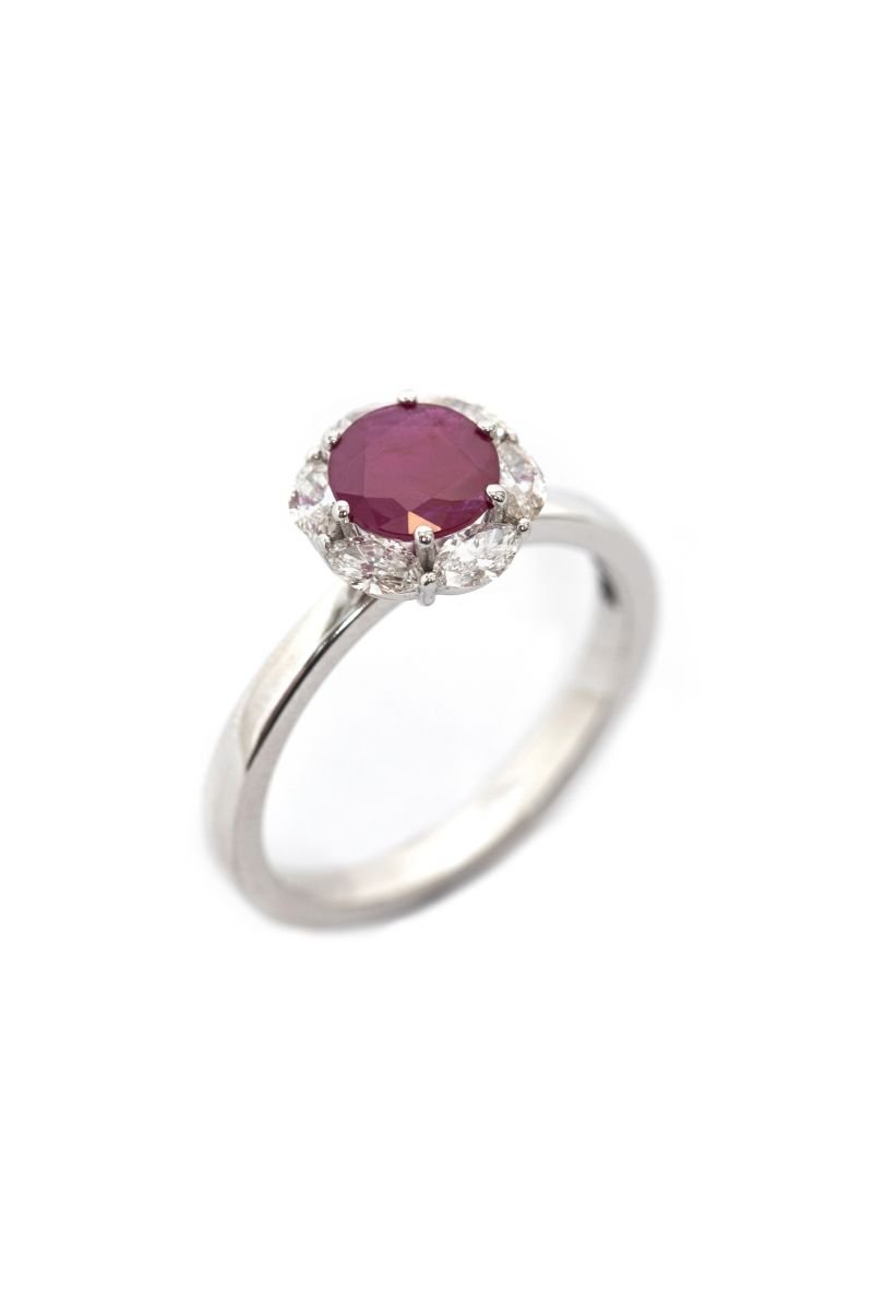 Ruby ve Markiz Pırlanta Yüzük - Art Collection